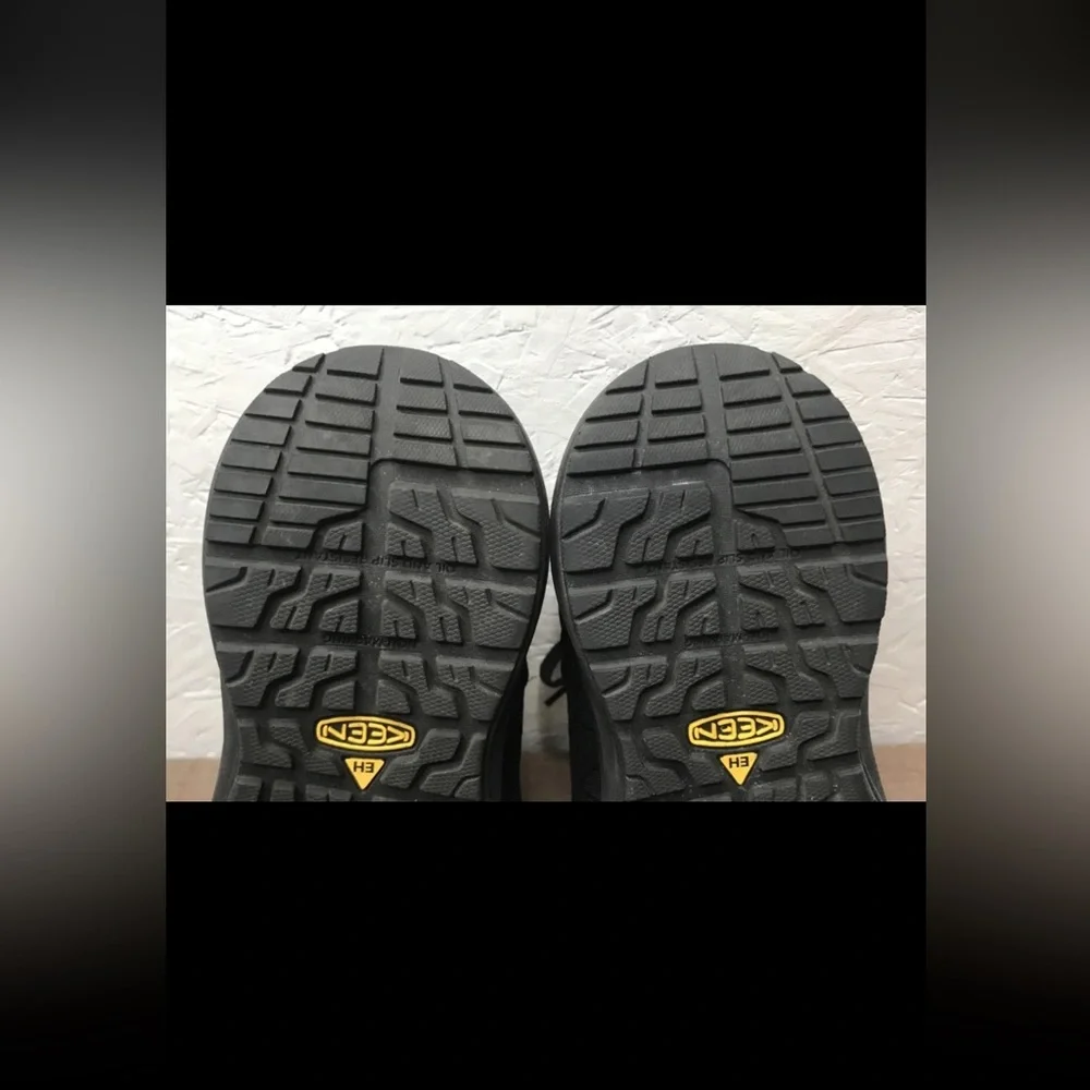 *Read Keen Utility Vista Energy Mid Women's 7W Black Work Boots Carbon Toe